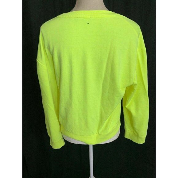 Zara Womens Hot Yellow No Stress Long Sleeve Sweat Shirt Sweater Top Small - Picture 4 of 6